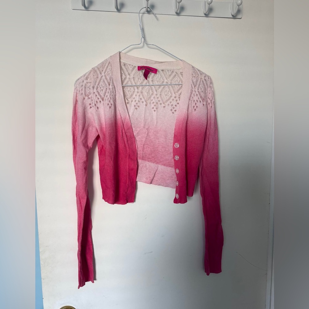 Vintage Betsey Johnson Pink Gradient Cardigan